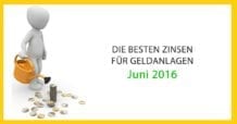 Die Besten Zinsen für Geldanlagen im Juni 2016 in Österreich