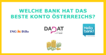 Online Direktbank in Österreich mit dem besten Konto (Gehaltskonto) im Vergleich: ING DiBa, DADAT, Hellobank