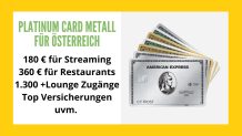 AMEX Platinum Metall Kreditkarte Österreich - Vorteile der American Express Platin Card