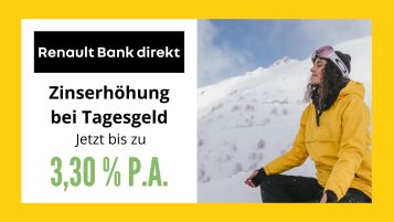 Renault Bank Österreich - Tagesgeld im September 2023 mit bis zu 3,30 % Zinsen